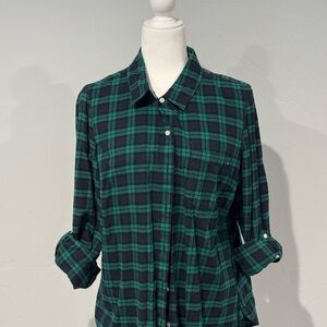 Tommy Hilfiger Women’s Large Plaid Button-Down Shirt